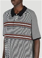 NOMA t.d. - Striped Polo Shirt in Black