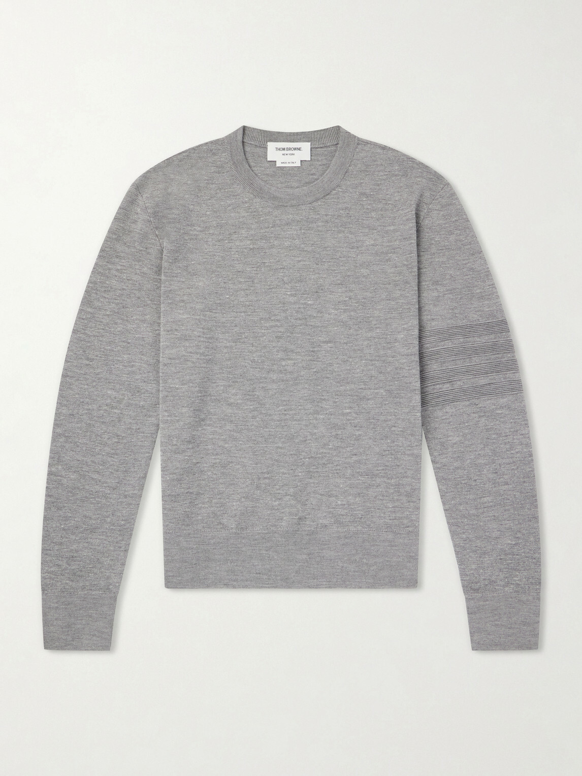 Thom Browne - Milano Stitch Wool, Linen and Cotton-Blend Sweater - Gray