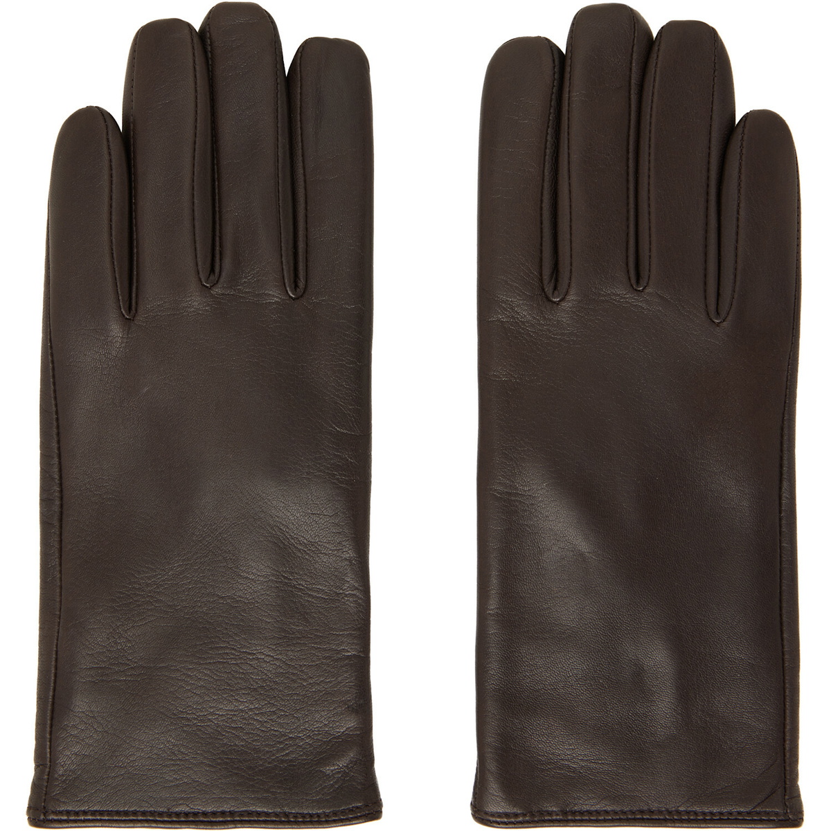 Ernest W. Baker Brown Cashmere Lined Leather Gloves