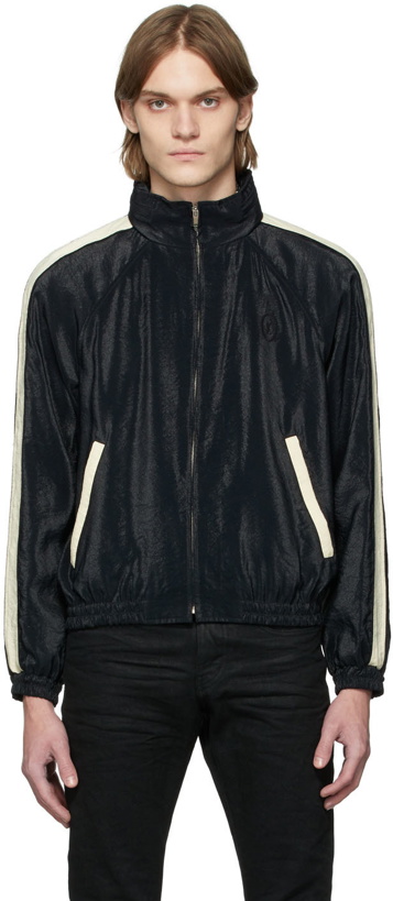Photo: Saint Laurent Black Monogram Zipped Jacket