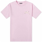 Jacquemus Men's Bow Logo T-Shirt in Pink