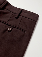 Purdey - Slim-Fit Stretch-Cotton Moleskin Trousers - Brown