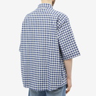 Acne Studios Men's Sambler Short Sleeve Check Shirt in Blue/White