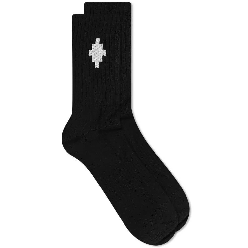 Photo: Marcelo Burlon Men's Cross Sideway Sock in Black
