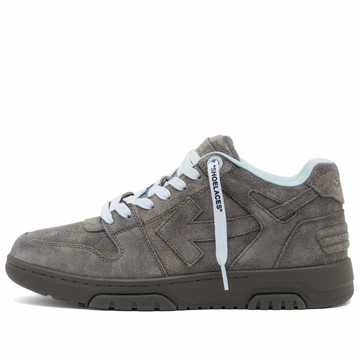 Off-White Women's Out Of Office Full Suede Sneaker in Dark Grey
