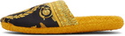 Versace Gold & Black 'I Heart Baroque' Slippers