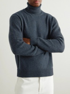 Loro Piana - Ribbed Cashmere Rollneck Sweater - Blue