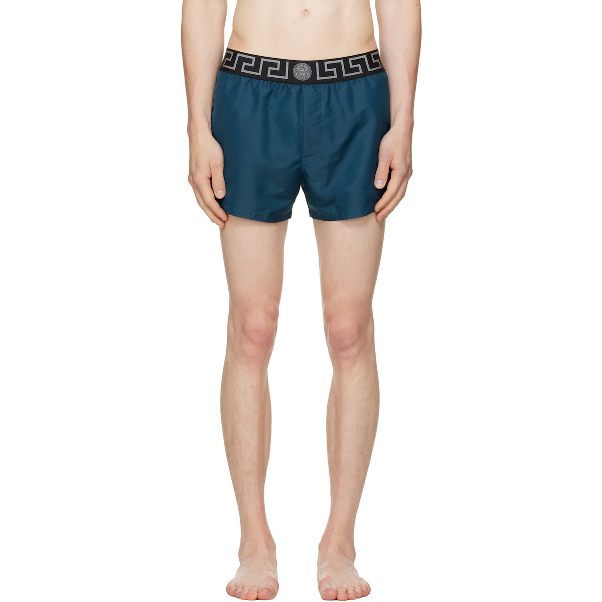 Versace Blue Greca Swim Shorts
