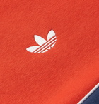 adidas Originals - Colour-Block Fleece-Back Cotton-Blend Jersey Half-Zip Sweatshirt - Blue