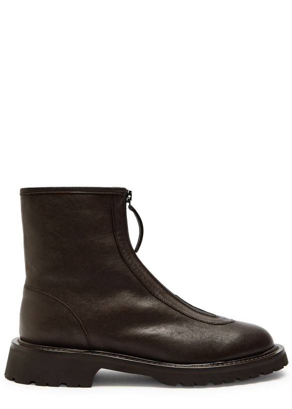 Photo: Legres Grained Leather Ankle Boots Brown