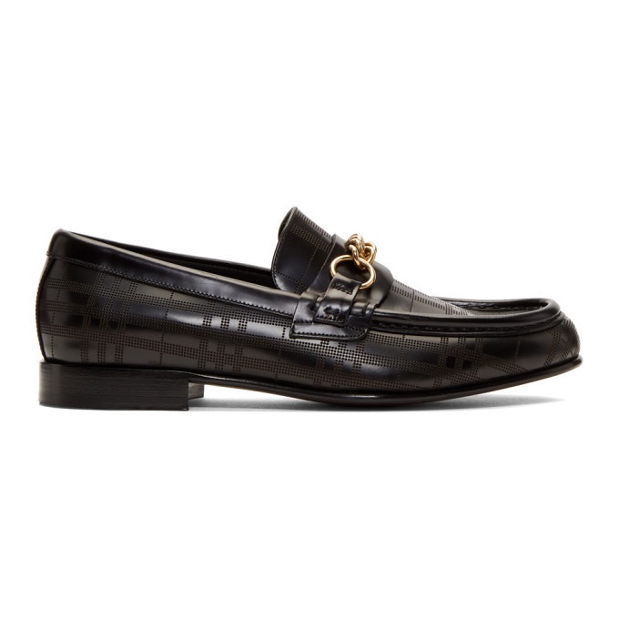 Photo: Burberry Black Perforated Moorley Loafers