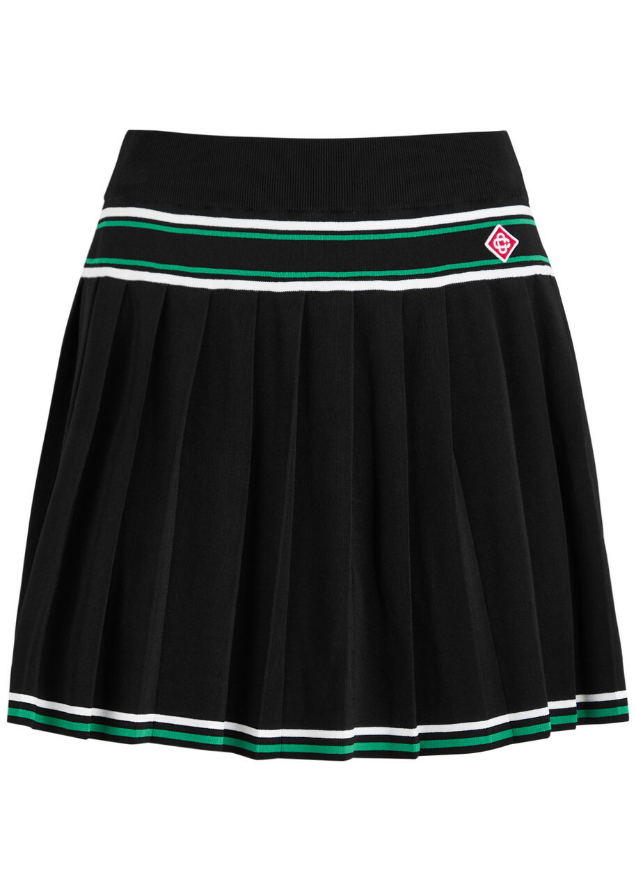 【関税込み】CASABLANCA 'Casa way' skirt CASABLANCA Casa Way Skate Pleated Silk Miniskirt in Black | Lyst