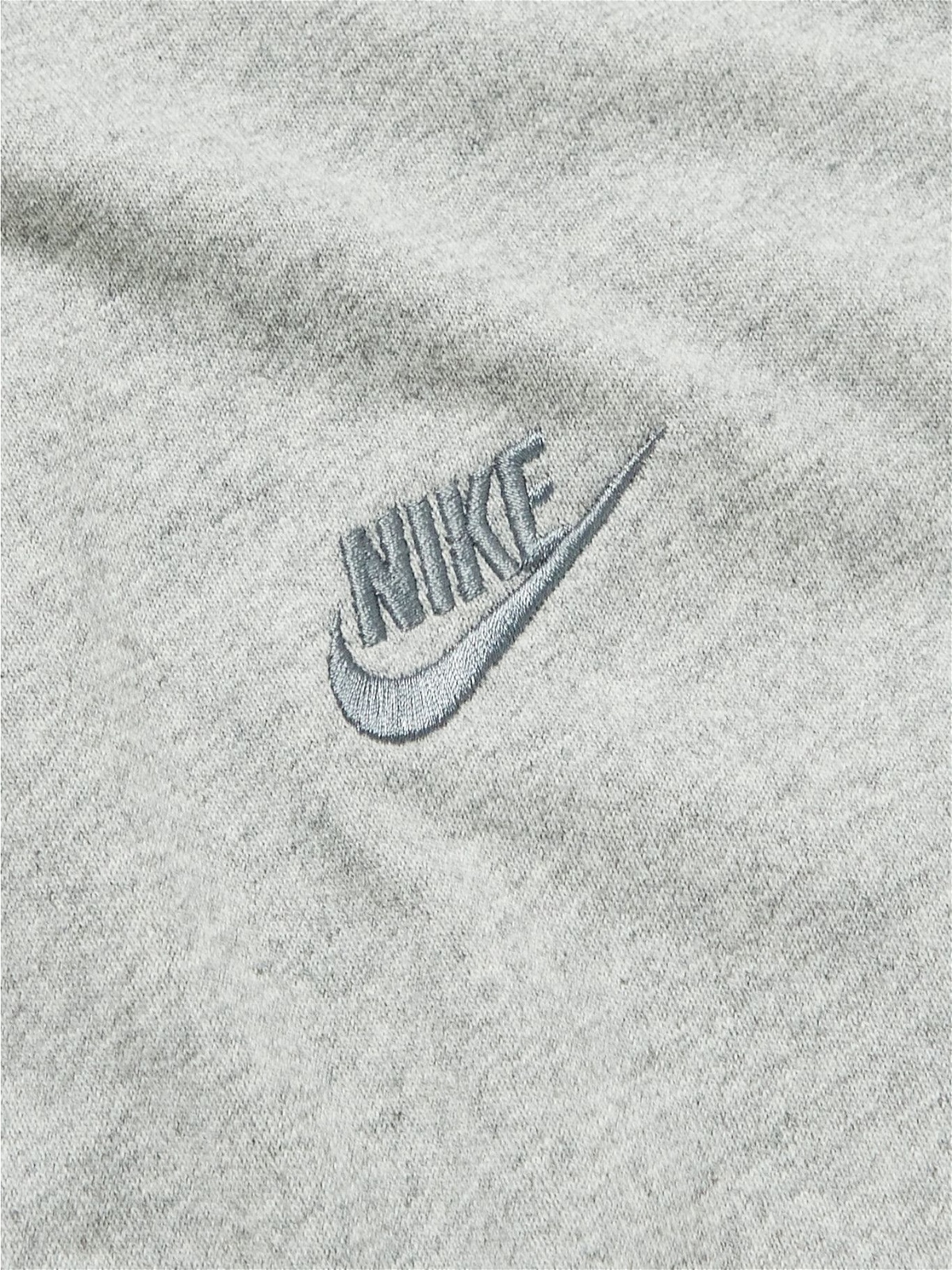 NIKE - Sportswear Premium Essential Logo-Embroidered Mélange Cotton ...
