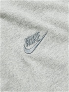 NIKE - Sportswear Premium Essential Logo-Embroidered Mélange Cotton-Jersey T-Shirt - Gray