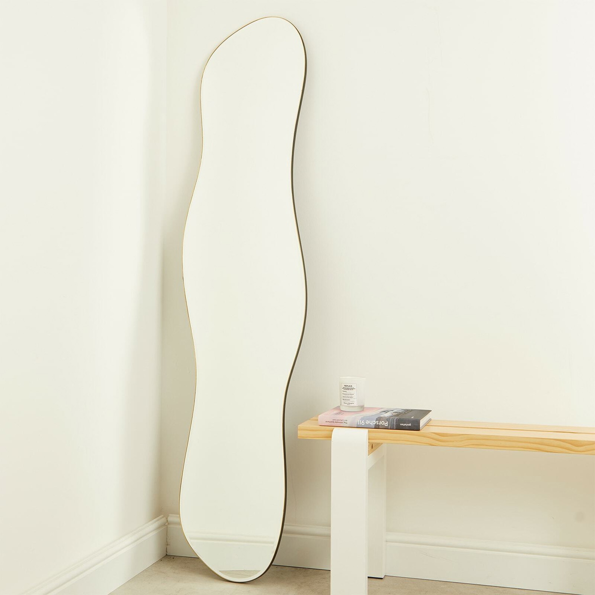 【ferm living】Pond Mirror（L/Brass）57,800円 Pond Mirror in Brass | Large | Mirror with unique shape