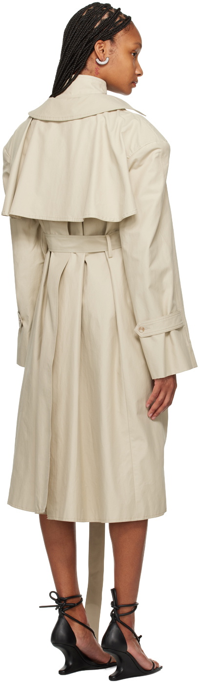 SRVC Beige Oren Trench Coat & Tank Top Set