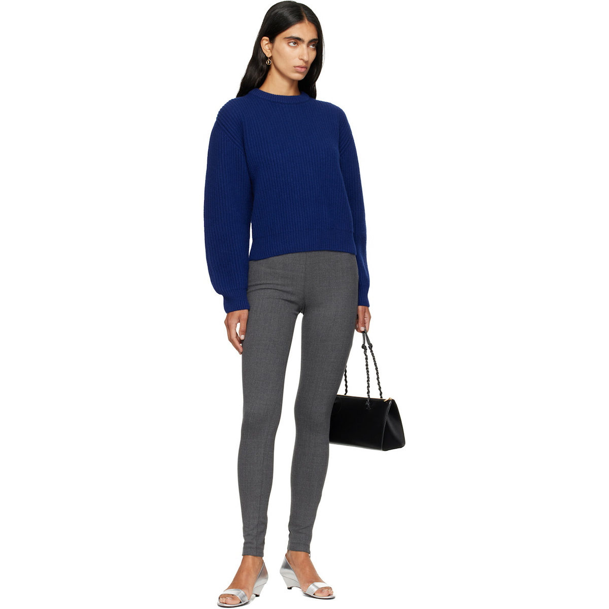 Jil Sander Blue Wool Crew-Neck Sweater