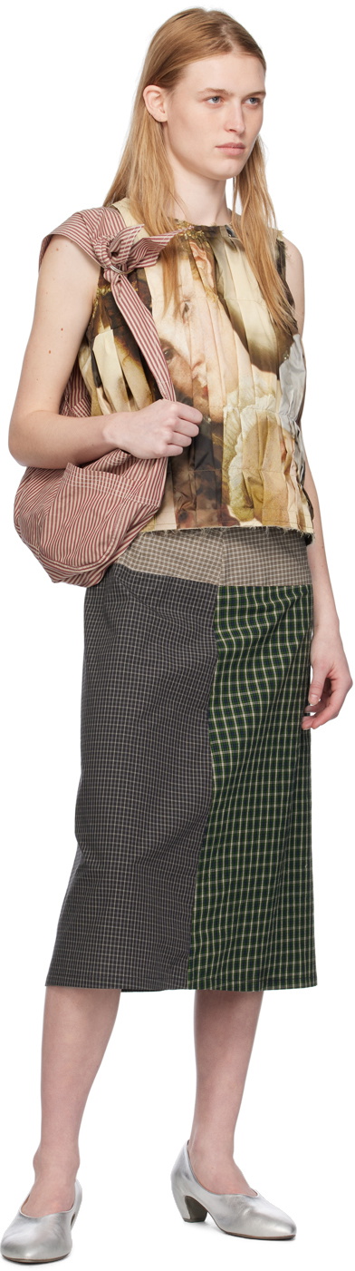 SC103 Green Shade Midi Skirt