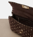 Valentino Garavani Rockstud Spike Medium suede top-handle bag