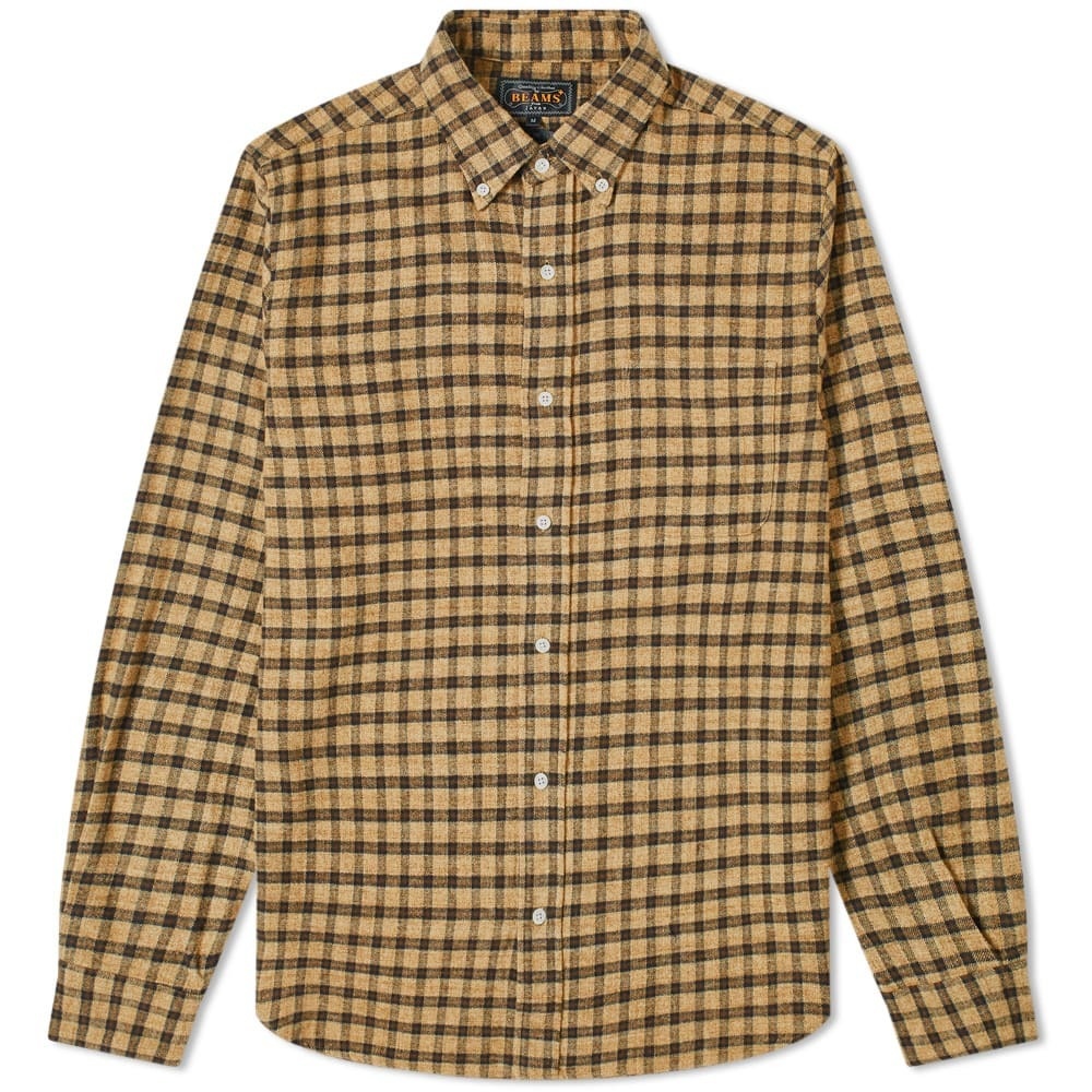 Beams Plus Button Down Speckle Dyed Flannel Shirt Beams Plus