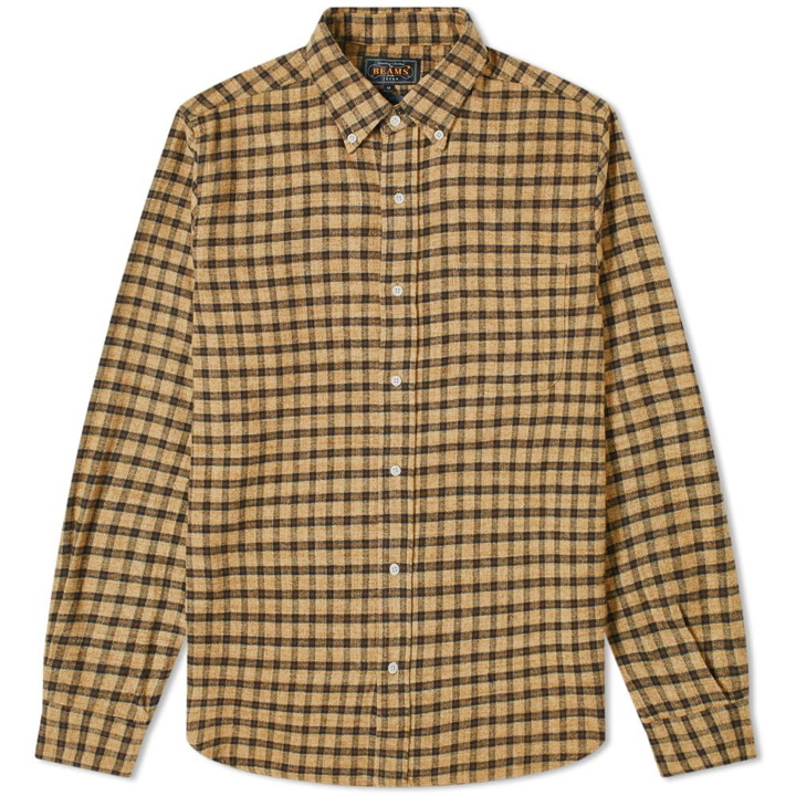 Photo: Beams Plus Button Down Speckle Dyed Flannel Shirt