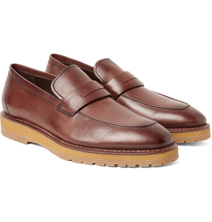 Photo: Berluti - Leather Penny Loafers - Men - Chocolate