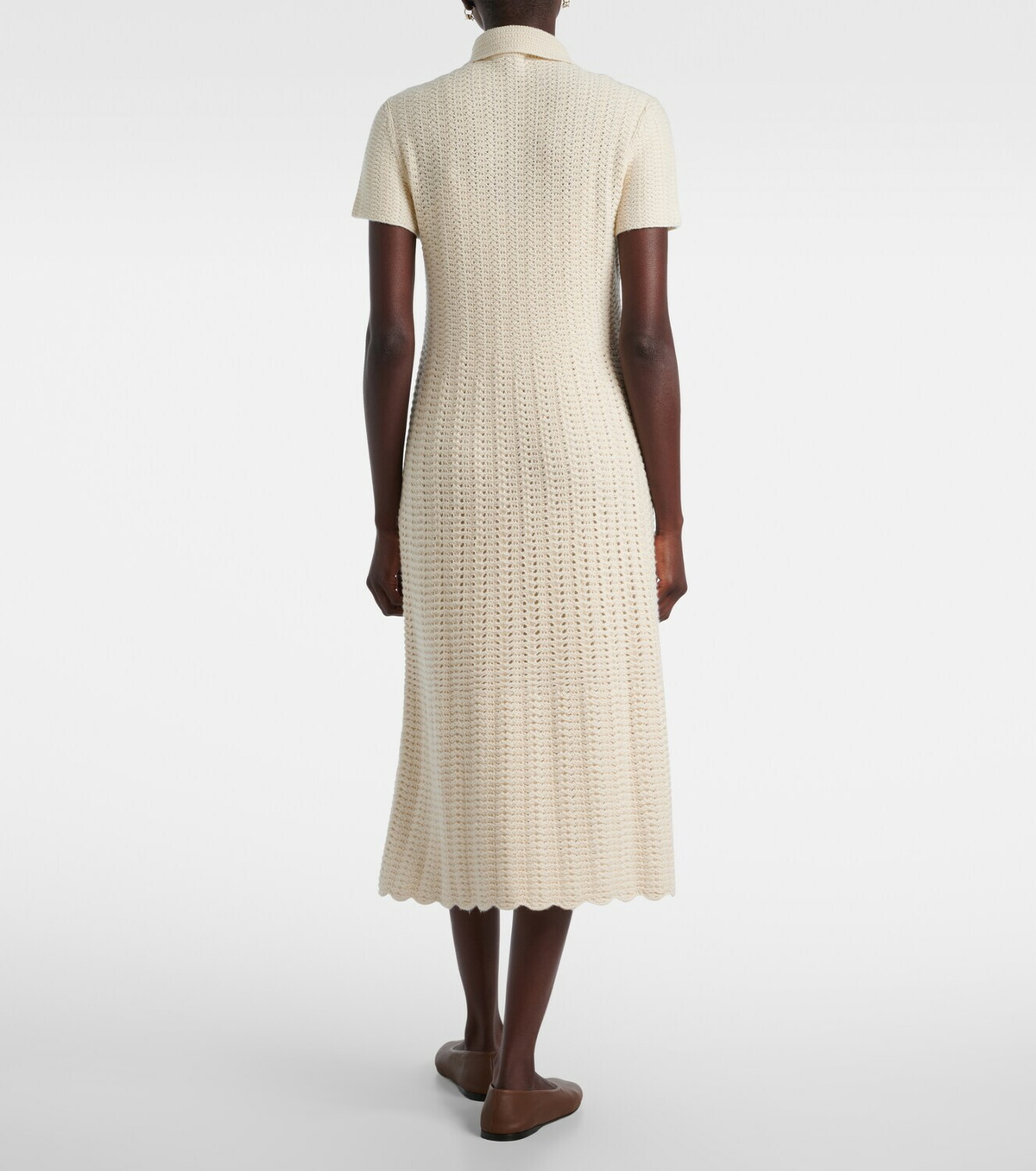 Loro Piana Arola knitted cotton polo dress