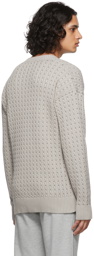Z Zegna Grey Jacquard Cable Knit Sweater