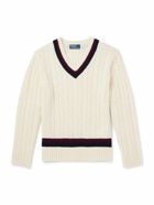 Polo Ralph Lauren - Striped Cable-Knit Wool Sweater - Neutrals