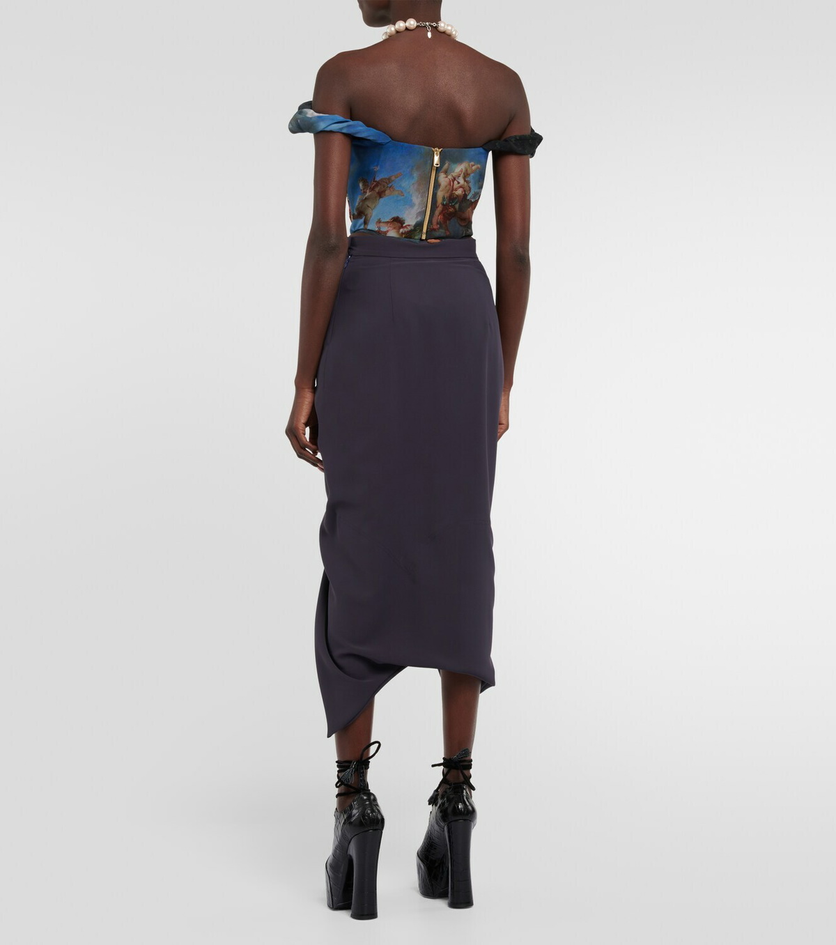 Vivienne Westwood Sunday off-shoulder crêpe corset top