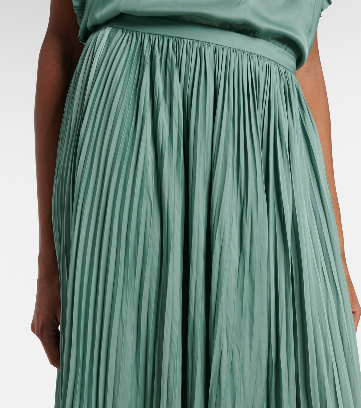 Ulla Johnson Lulu satin plissé maxi skirt