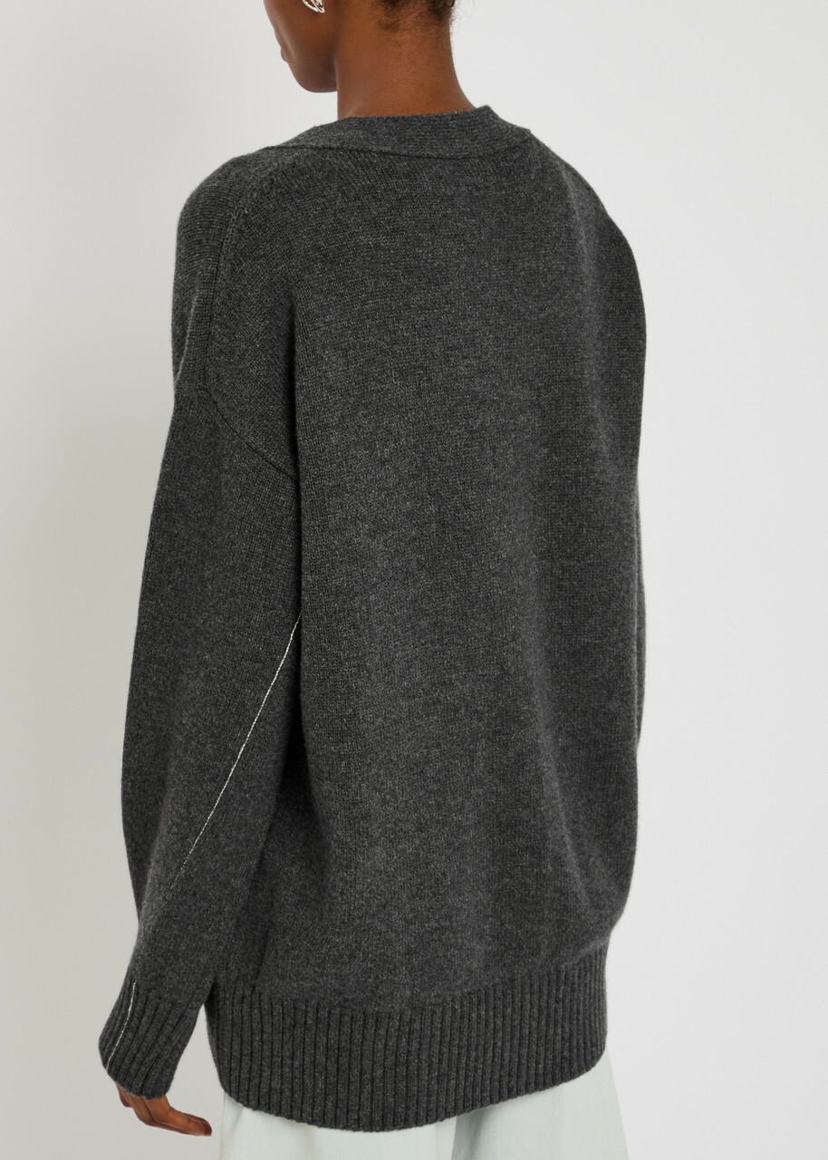 Rabanne Wool-cashmere Cardigan Grey