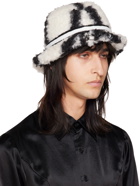 Anna Sui SSENSE Exclusive White & Black Windowpane Bucket Hat