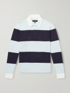 Rag & Bone - Striped Cotton-Jersey Polo Shirt - Blue