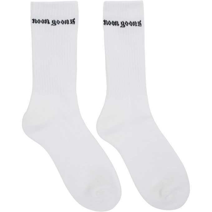 Photo: Noon Goons Two-Pack White Stop Sox Socks