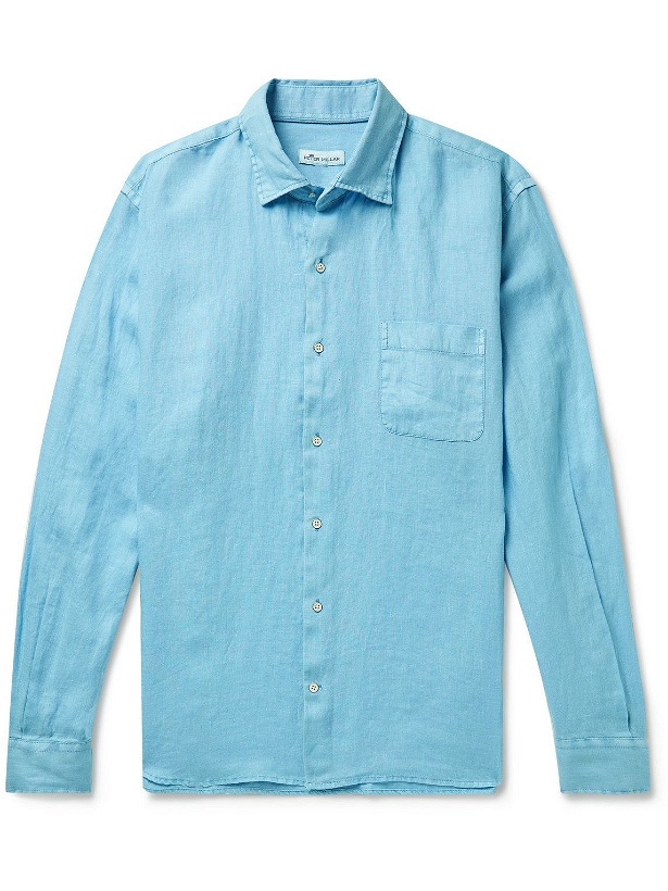 Photo: Peter Millar - Garment-Dyed Linen Shirt - Blue