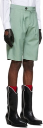 Ernest W. Baker Green Virgin Wool Shorts