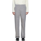Lemaire Grey Poplin Pleated Drawstring Trousers