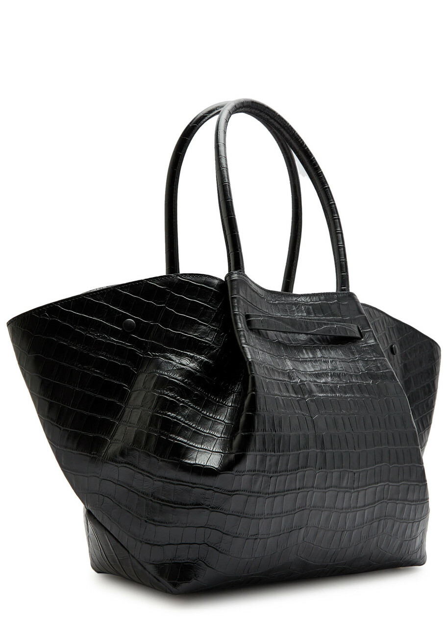 Demellier The New York Crocodile-effect Leather Tote - Black - One Size