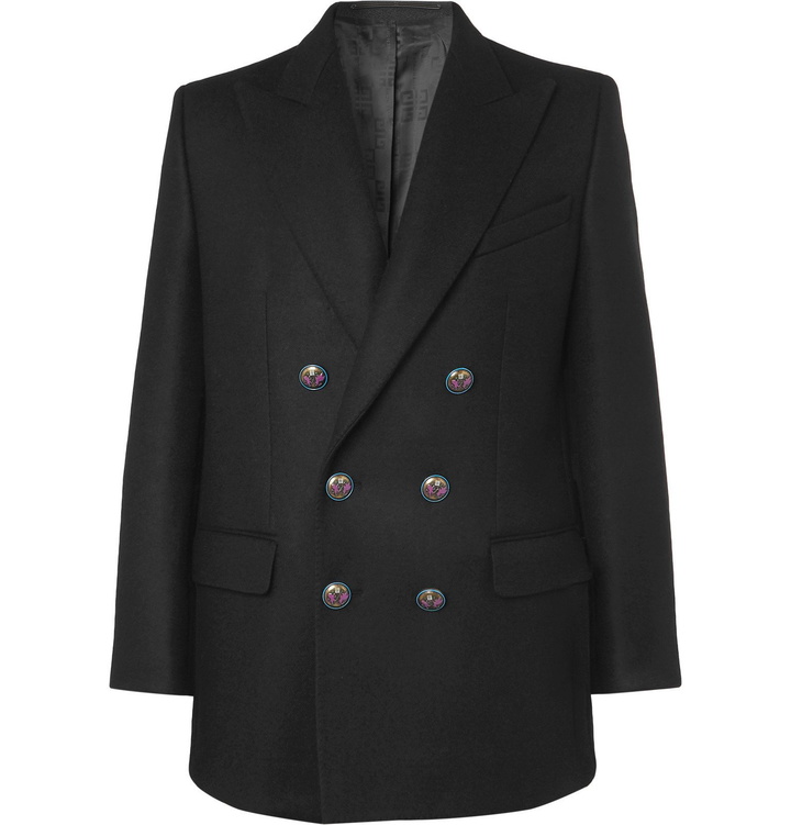Photo: Givenchy - Black Double-Breasted Wool Blazer - Black