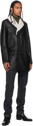 Yves Salomon Black Shearling Pea Coat