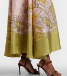 La DoubleJ Magnifico floral silk twill maxi dress