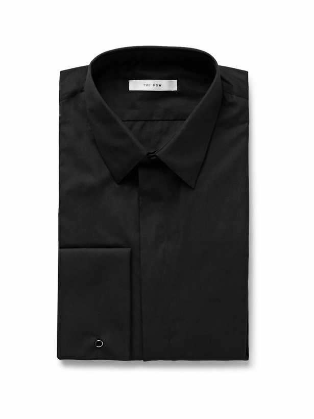 Photo: The Row - Black Neil Slim-Fit Double-Cuff Cotton-Poplin Shirt - Black