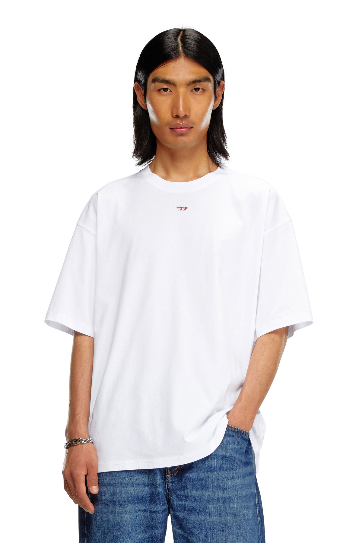Diesel T-shirt with embroidered D patch - T-Shirts - Unisex - White