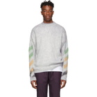 Off-White Grey Brushed Mohair Diag Sweater