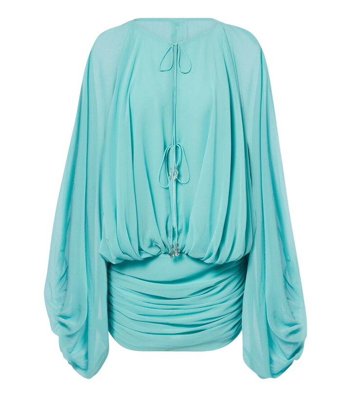 Photo: De La Vali Eulalia gathered chiffon minidress