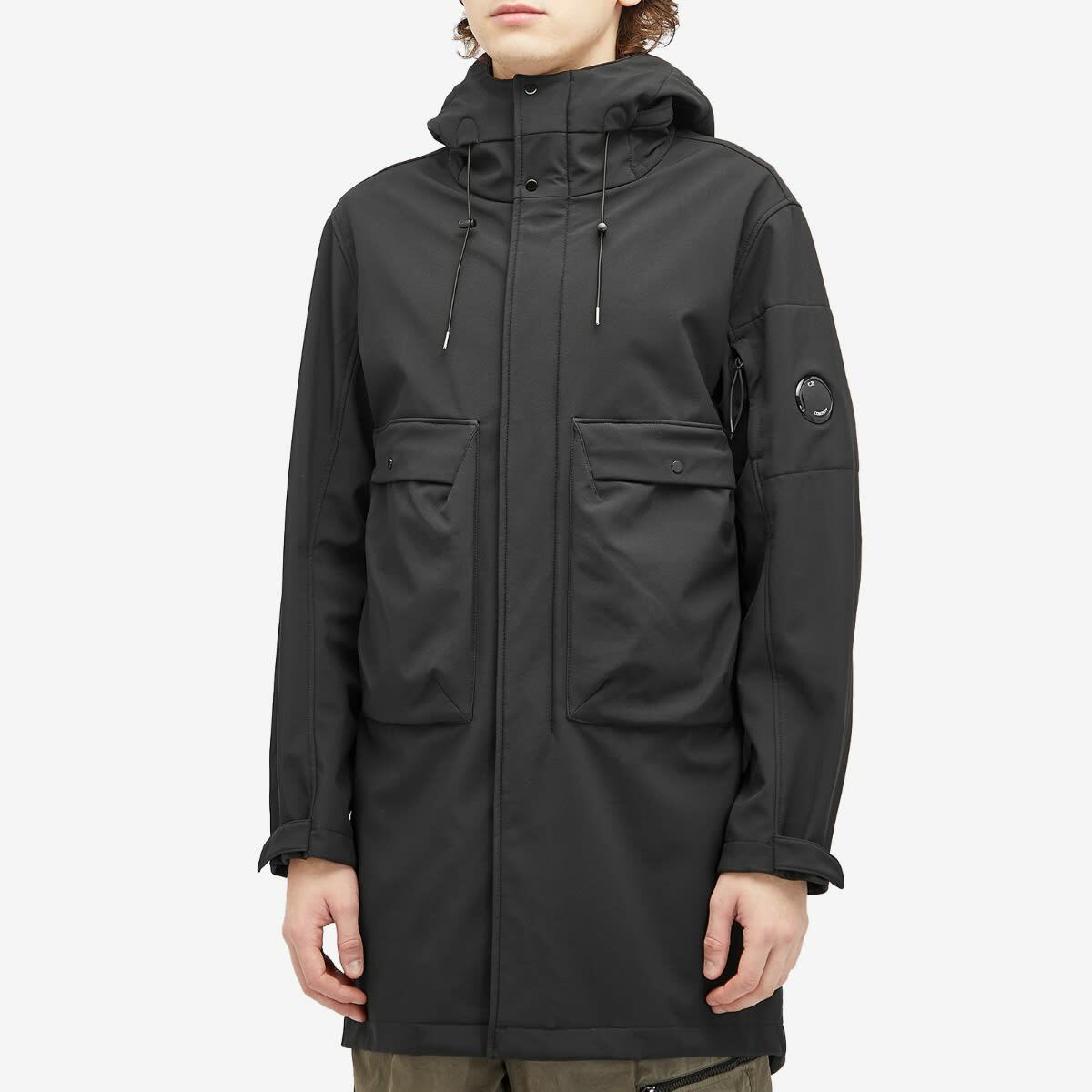 C.P. Company Men's Shell-R Hooded Parka Jacket in Black C.P.
