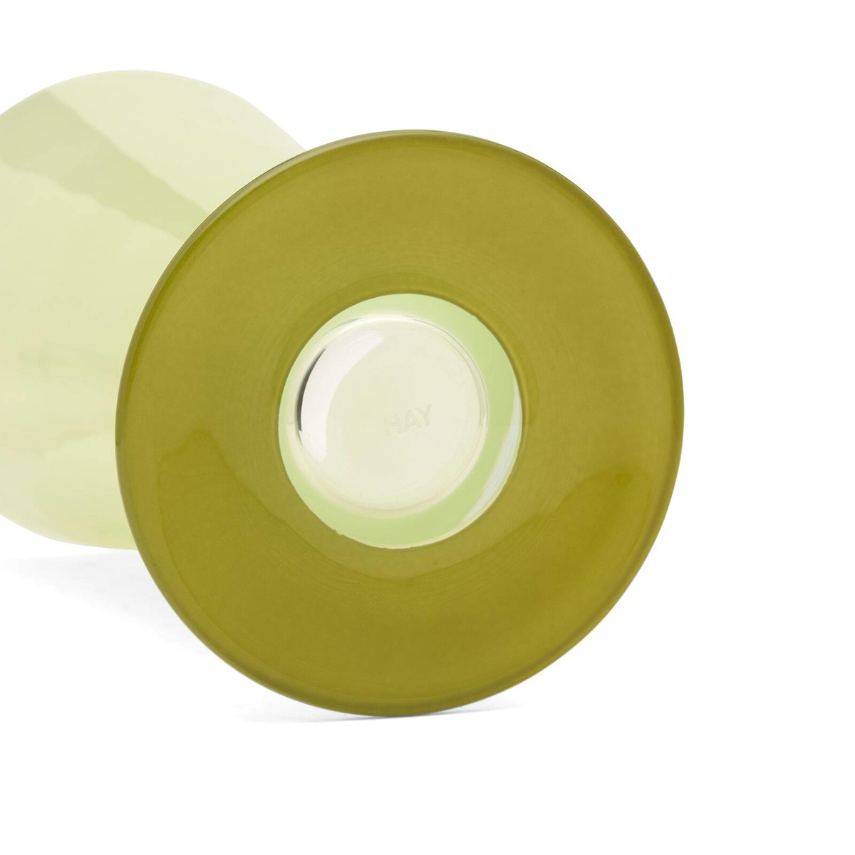 HAY Conical Vase - Small in Light Green/Dark Lime 