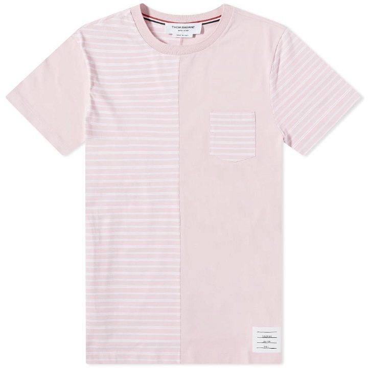 Photo: Thom Browne Men's Relaxed Funmix T-Shirt in Light Pink