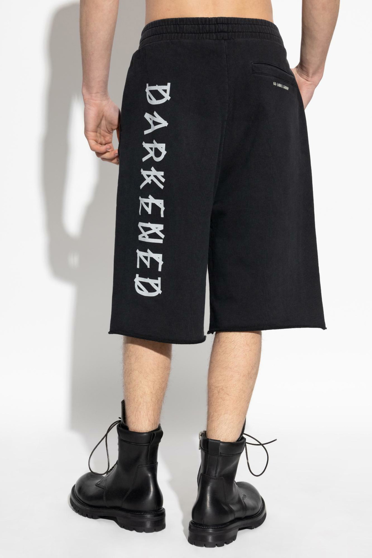 ショートパンツ 44 LABEL GROUP Black Shorts with logo 44 Label Group Logo Shorts 44 Label Group